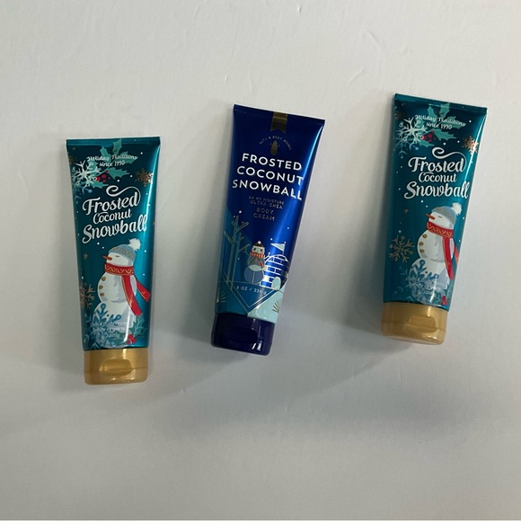 Brand New-Bath & Body Works Frosted Coconut Snowball Body Cream Set of 3 - Picture 1 of 2